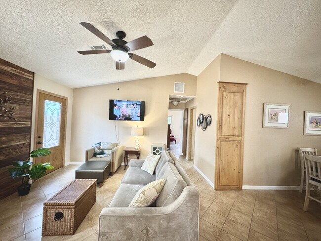 Fully Furnished Henderson Rental Near Cadence | 2 Bed Home w/ Solar + Backyard | Close to Cowabun...