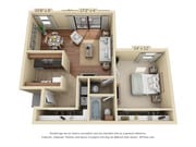 1 Hab, 1 Ba - 800 ft²