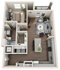 One Bedroom, 763 sqft, Full-Sized Washer/Dryer, Patio/Balcony, Walk-in Closet