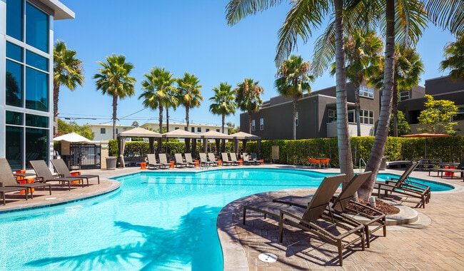 Take a swim in the saltwater pool with underwater speakers - Lincoln Place Apartments