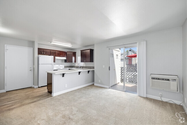 Two Bedroom One Bath - Living Room - Village Green Senior Community