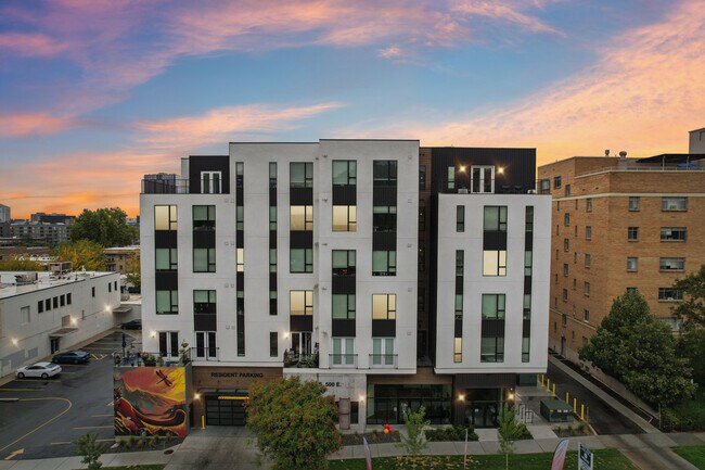 Exterior Drone Shot - 144 South Apartments