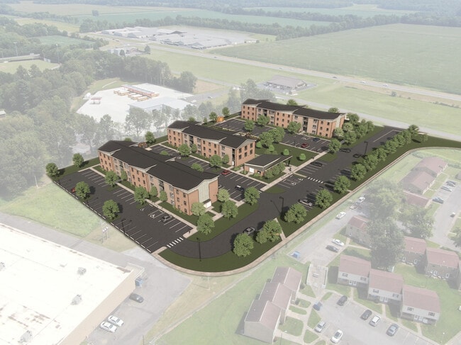 Rendering of bird's eye view - Commonwealth Court Apartments