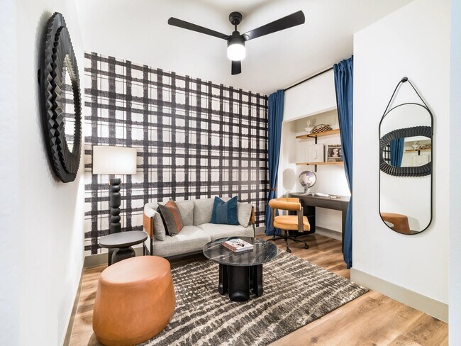 Flexible den layouts provide the perfect space for a home office, creative studio, media room, or additional lounge area.
