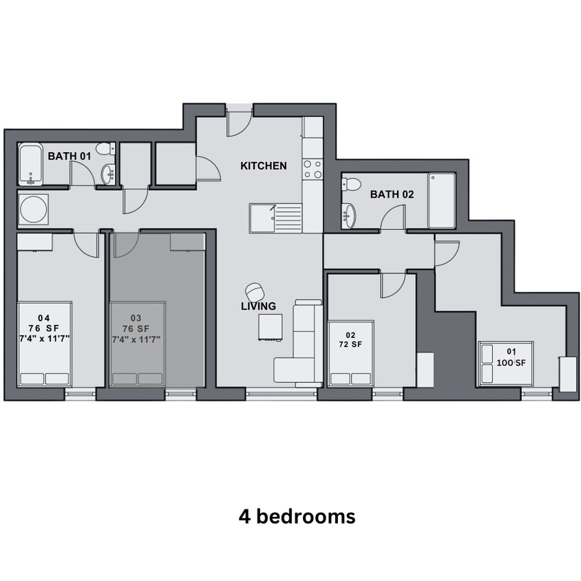 Floor Plan - Co-Living 000-Room 3
