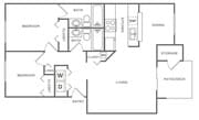 Two Bedroom Two Bath | 932 sq. ft.