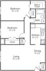2BR/1BA
