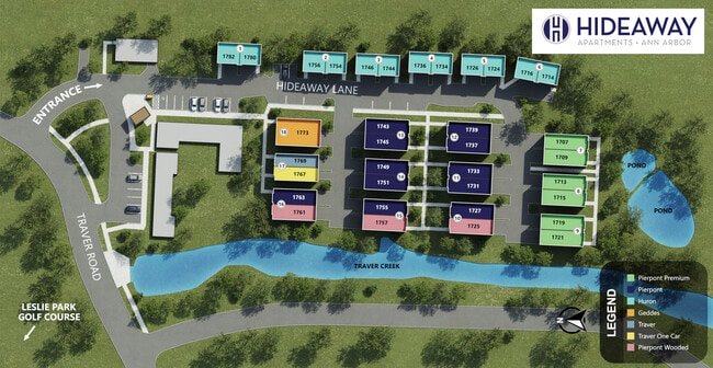 Hideaway Apartments Site Map