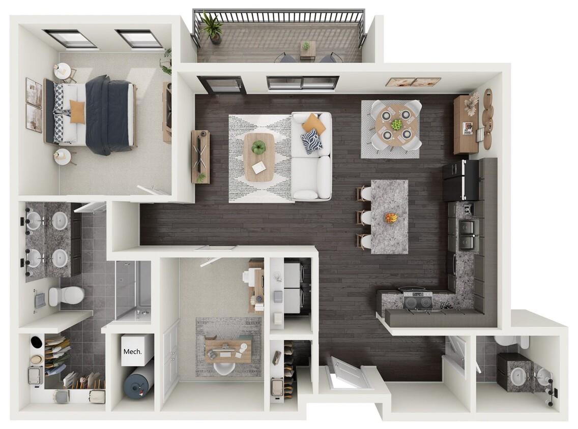 Floor Plan - Cherry - Stacked Flat