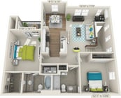 Red Bud_2Bed_2Bath_1173 Sq Ft