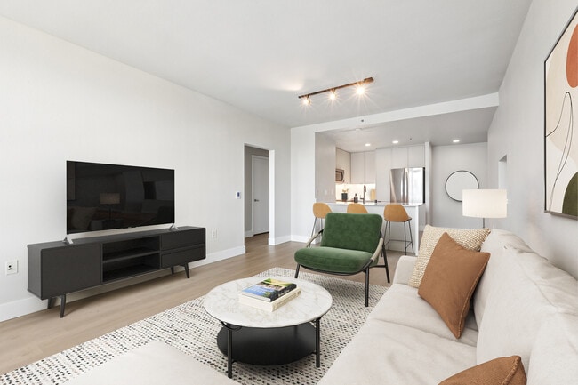 Signature Collection Phase I living room with hard surface flooring