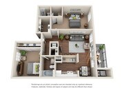2 BR / 2 BA 931sf