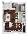 Uccello 1C | 1 bed / 1 bath