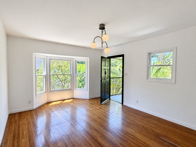 Living room with bay window