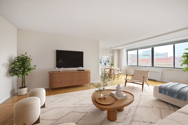 Living Space of a Studio Layout - Connecticut House Apartments