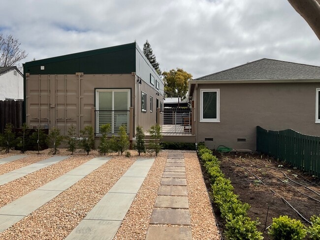 Available unit is the container home ADU on the left - 1490 Ash St Unit Furnished Napa ADU  B