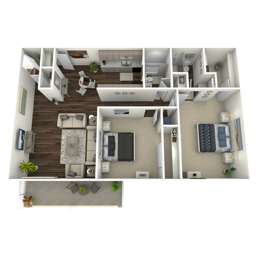Floor Plan - 2BD, 1.5BTH