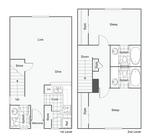 2 BR x 2.5 BA - Townhome - A Floorplan