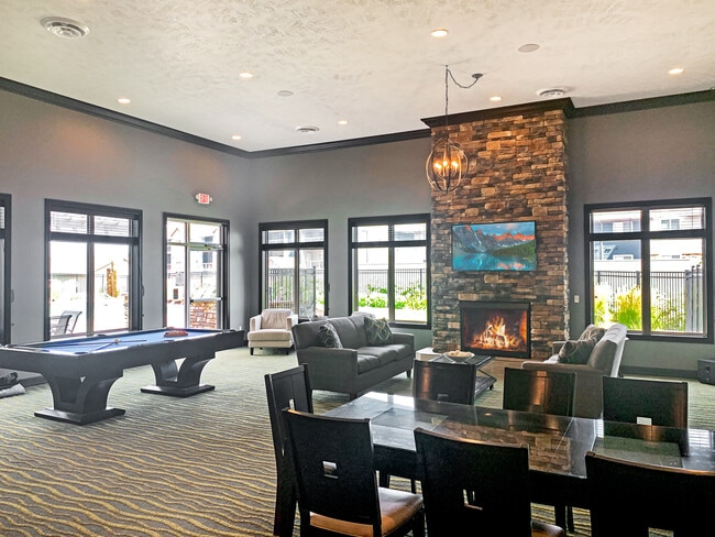 Pool Table & Fireplace