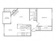 A1 | 1 bed 1 bath | 640 Sq. Ft.