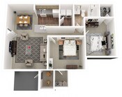 2 Bedroom 1 Bath 1051 SQFT