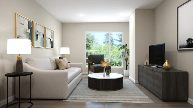 The Exchange at Spring Hill Station - Living Room Rendering - The Exchange at Spring Hill Station
