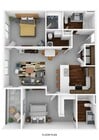 2 Bedroom 2 Bathroom Apartment Floorplan