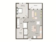 A3C | 1 bed 1 bath | 788 sq ft