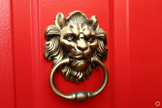 All doors have their own lion knocker!