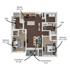 1,230 sq.ft- 2 bed, 2 bath