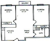 2BR/1BA