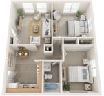 Two Bedrooms, One Bathroom, 790 sqft, Fully Equipped Eat-in Kitchen, Hot Water Included, Heat Included in Selected Units, Balconies in Selected Units