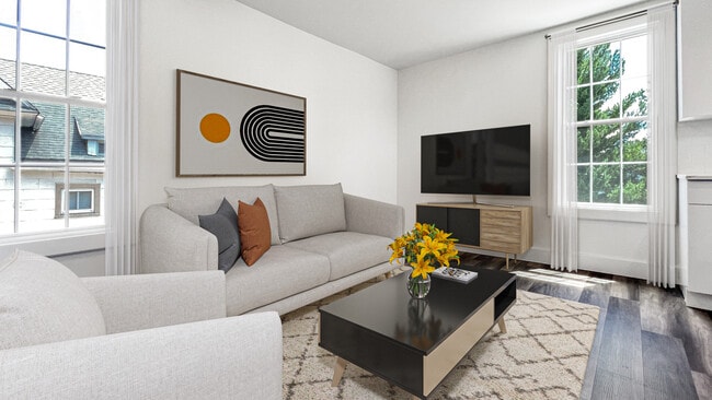 Virtually Staged Living Room - 75 Oak St Unit 2A