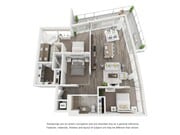 Plano de planta de 3 habitaciones