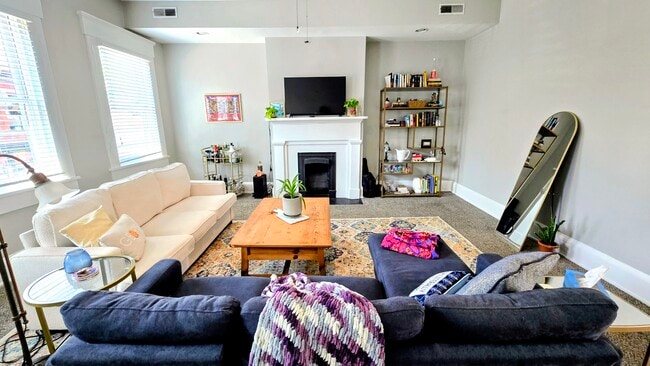 Large living room with natural light