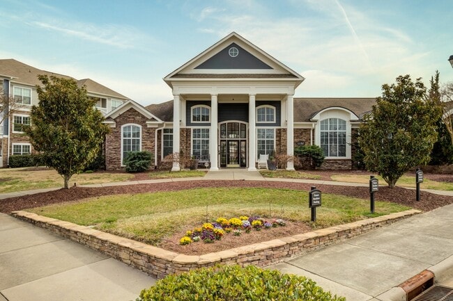 View-At-Legacy-Oaks-Apartment-Homes-in-Knightdale-NC-Front-Enterance-Exterior-of-Clubhouse