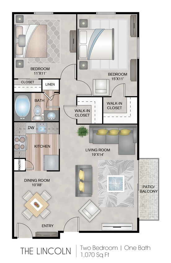 1070 Square Feet - The Lincoln