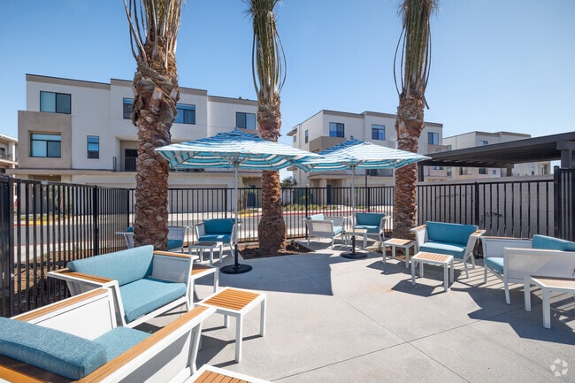 Poolside Umbrellas and Chairs