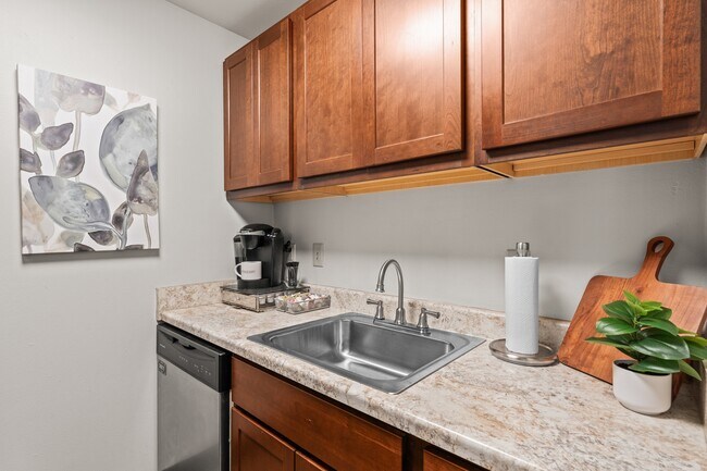 Cocina de los apartamentos con vista al valle