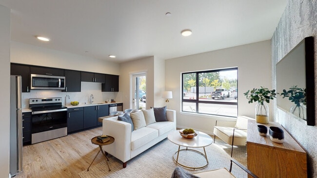 Studio Living RM and Kitchen - Marquee Living Rental