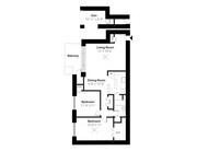 2 Bedroom with Den, 1 Bath, 1015-1040 sq. ft.