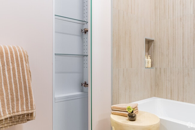 1BR, 1BA - Bathroom - Medicine Cabinet - The East