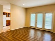 Spacious Living Room with French Doors onto private Deck or Patio
