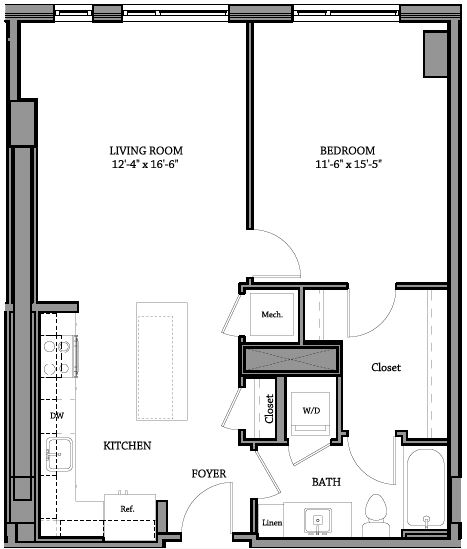1 Bedroom A - 1 BR A