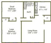 2BR/1BA