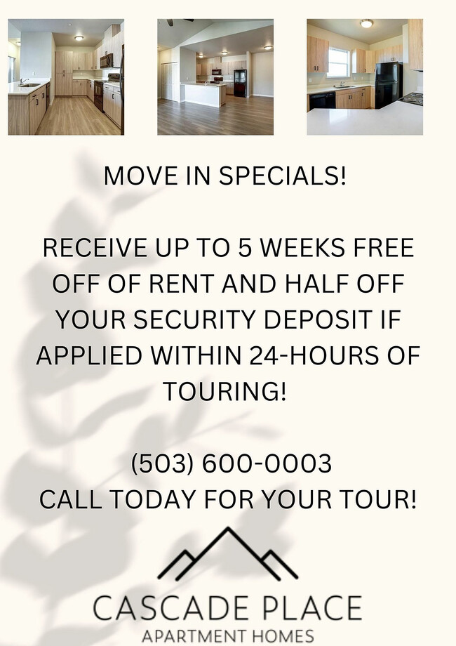 Move in Specials - Cascade Place Apartment Homes