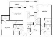 The Olmstead 2 bedroom 2 bathroom 1409 sq ft apartment home at The Kendrick located in Atlanta, GA 30324
