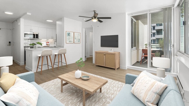 Living Room with Balcony and Hard Surface Flooring