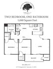 2 Bedroom 1 Bathroom (1,040 sqft.)