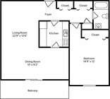 1 Bed 1 Bath B